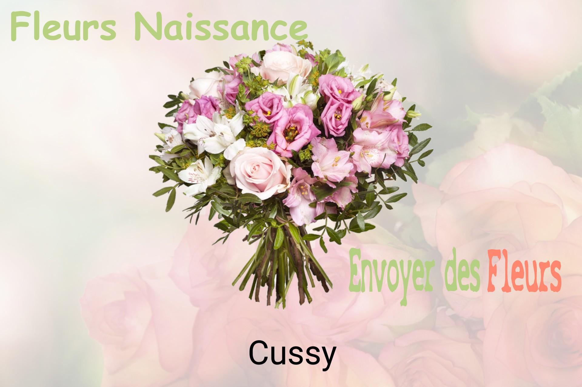 Bouquet de fleurs de naissance livré à Cussy